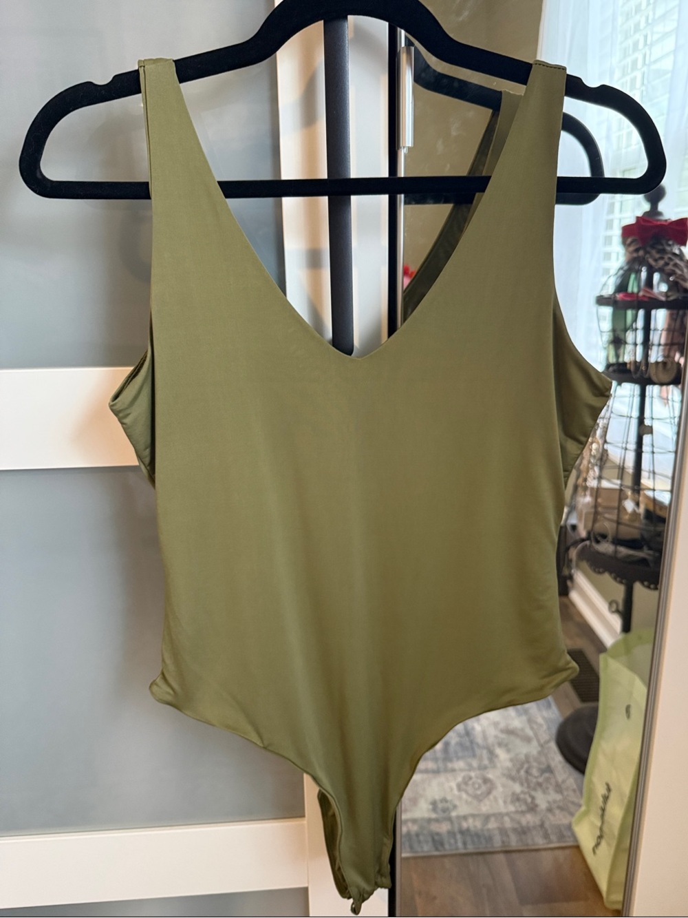 Heart Hips Olive V-Neck Tank Bodysuit